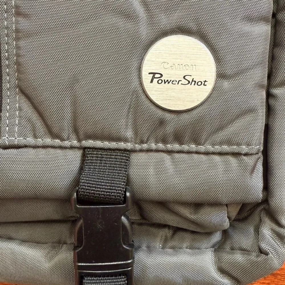 Gray Crossbody Bag with Black Strap